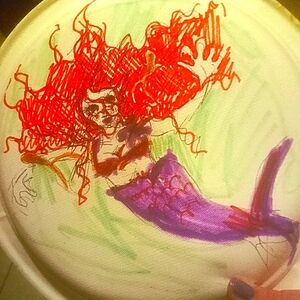 Paper plate mermaid drawing